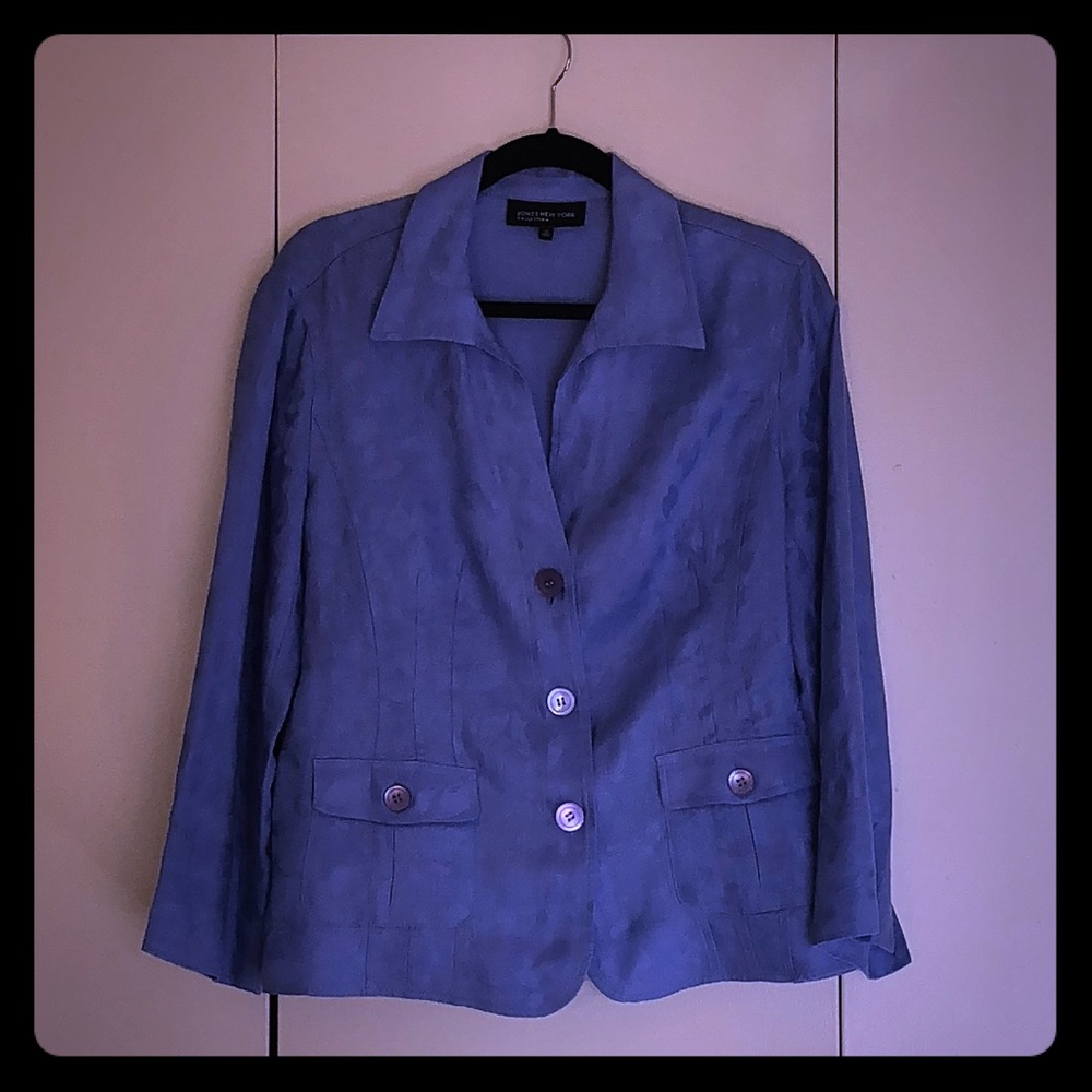 Jones New York Blue Button Down Jacket